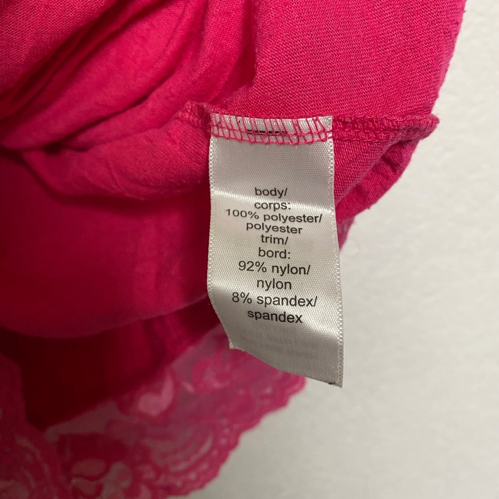 Maurices Pink Lace Trim Spaghetti Strap Cami Tank Top Womens Medium Y2K Fairy - Picture 7 of 8